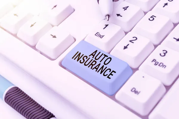 Writing displaying text Auto Insurance. Concept meaning Protection against financial loss in case of accident Typing Helpful Blog Tutorial And Guides, Researching Strategies Online — Stock Photo, Image