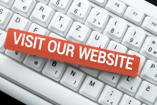 Kézírás jel Látogasson el honlapunkra. Üzleti megközelítés látogató, aki megérkezik a honlapon, és folytatja a böngészést Kapcsolódás az Online Barátok, ismerősök létrehozása az interneten — Stock Fotó