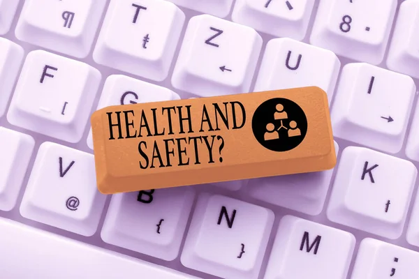 Conceptual display Health And Safety Question. Word Written on regulations and procedures to prevent accident or injury Abstract Fixing Internet Problem, Maintaining Online Connection