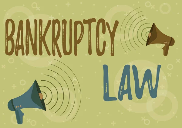 Conceptual display Bankruptcy Law. Business approach Designed to help creditor in getting the asset of the debtor Pair Of Megaphones Drawing Producing Sound Waves Making Announcement.