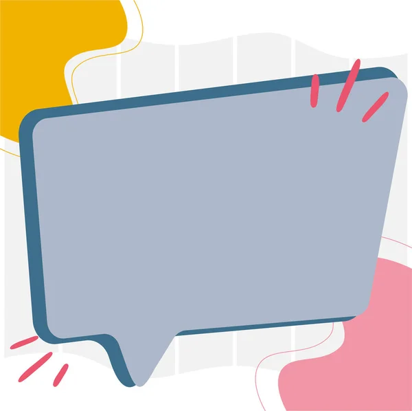 Illustration Of Empty Big Chat Box For Waiting For New Surprising Advertisement To Be Posted. Large Blank Message Cloud Drawing Expecting Old Announcement Assign. — Stock Vector