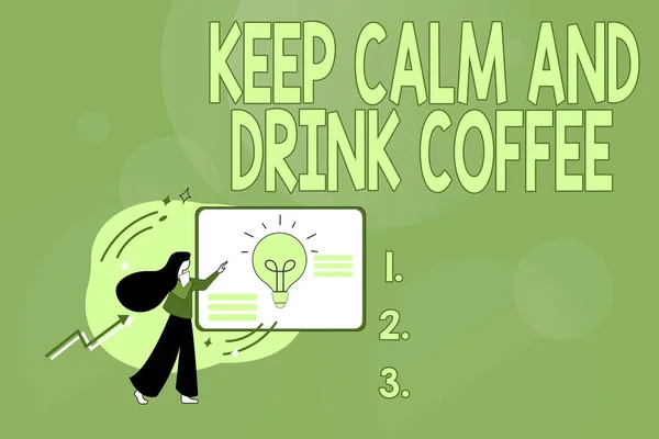 SMS, ami a Keep Calm and Drink Coffee feliratot mutatja. Üzleti megközelítés ösztönzi az embert, hogy élvezze a koffein ital és pihenjen Absztrakt kitöltése Online űrlapok, Válaszoló internetes felmérések és kérdések — Stock Fotó