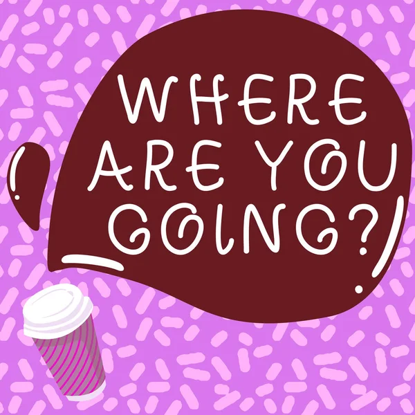Inspiráló szöveg a Where Are You Goingquestion-ről. Internet Concept arra használta, hogy megkérdezze valakitől a Colorful Design felé vezető úticélt Message, Abstract Coffee Shop Menü — Stock Fotó