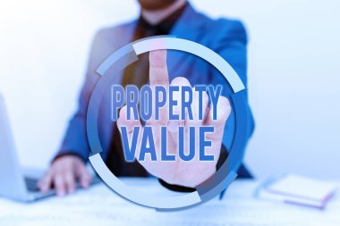 Kavramsal Görünüm Özellik Değeri. Gayrimenkul değer biçme piyasa fiyatının konsepti Uzaktan Ofis Çalışmaları Çevrimiçi İş Planları Tasarımları