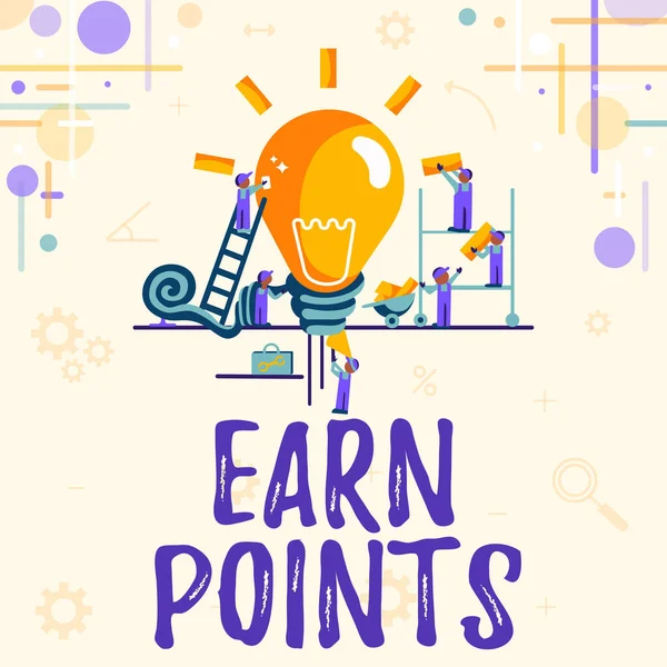 Inspiration showing sign Earn Points. Word for getting praise or approval for something you have done Abstract Working Together For Better Results, Group Effort Concept — Stock Photo, Image