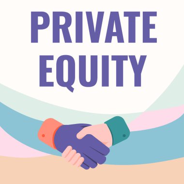 Equity 'den ilham aldığını gösteren bir metin. Halka açık döviz yatırımlarında listelenmeyen kavramsal fotoğraf sermayesi El sıkışma Konumunda Doğru Tebrik Yöneticisini Gösteren Eller.