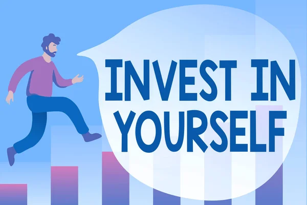 Konceptuell bildtext Invest In Yourself. Business showcase lära sig nya saker eller material vilket gör din mycket bättre felsökning programmering koder, kör och testa nya datorprogram — Stockfoto