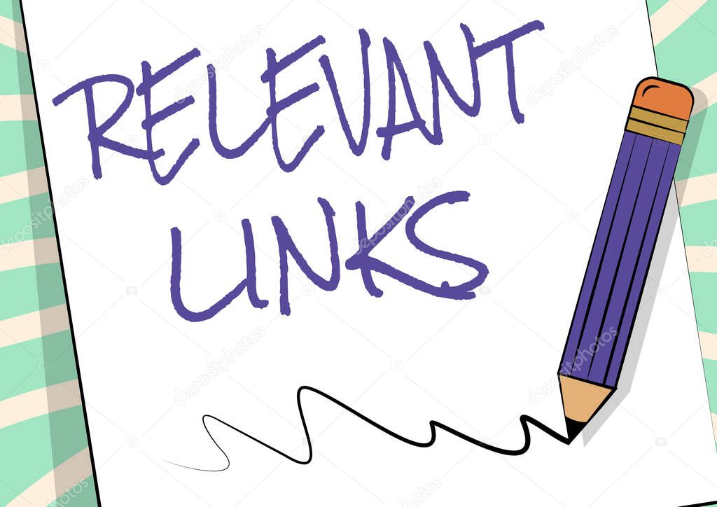 Writing displaying text Relevant Links. Business showcase Significant sites for a particular topic Associated Pencil Drawing On Top Of Sheet Of Paper Scribble Drawing Line.