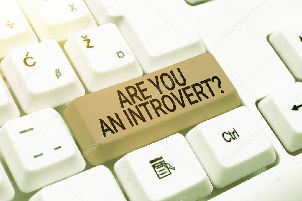 Conceptual caption Are You An Introvertquestion. Internet Concept person who tends to turn inward mentally Developing New Interactive Website, Editing Programming Codes