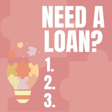 Gösterme metni yazılıyor Bir Kredi Sorusu Gerekiyor. Paraya ihtiyacı olduğunu soran iş konsepti soyut Beyin Fırtınası Sorunu ve Çözüm, Dikkatli Düşünme Konsepti ile geri ödenecek