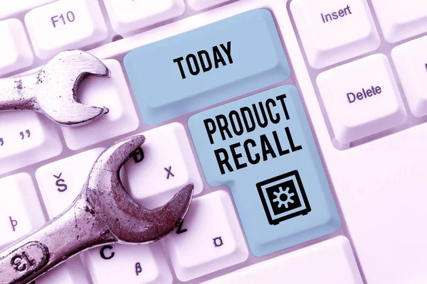 Inspiration showing sign Product Recall. Business concept Request by a company to return the product due to some issue Writing Comments On A Social Media Post, Typing Interesting New Article