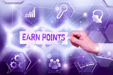 İlham işareti Earn Points 'i gösteriyor. Yeni Gelecek Teknolojileri Kilidini Açan Elle Yapboz Parçası 'nı yaptığınız bir şey için övgü ya da onay alan bir iş gösterisi.