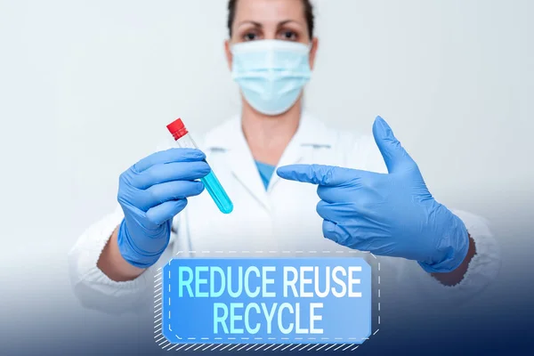 概念表示再利用のリサイクルを減らす。ビジネスアイデア環境に配慮した消費者行動研究創薬分析医学発見 — ストック写真
