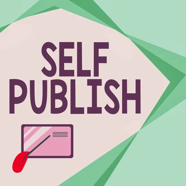 Textzeichen mit Self Publish. Konzept bedeutet, dass Autoren ihre Arbeiten auf eigene Kosten veröffentlichen.. — Stockfoto