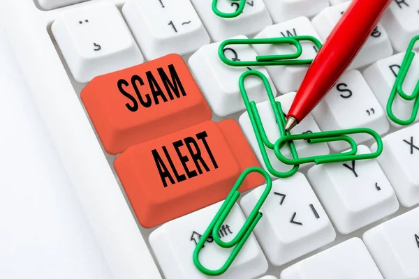 Writing displaying text Scam Alert. Business overview warning someone about scheme or fraud notice any unusual Connecting With Online Friends, Making Acquaintances On The Internet