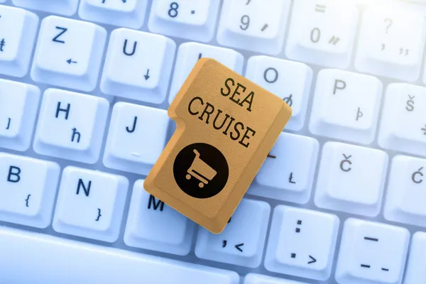 Cartello che mostra Sea Cruise. Parola scritta durante un viaggio su una nave o una barca presa per piacere o come vacanza Creazione di un nuovo concetto di gioco di dattilografia, soluzioni astratte al problema della dattilografia — Foto Stock