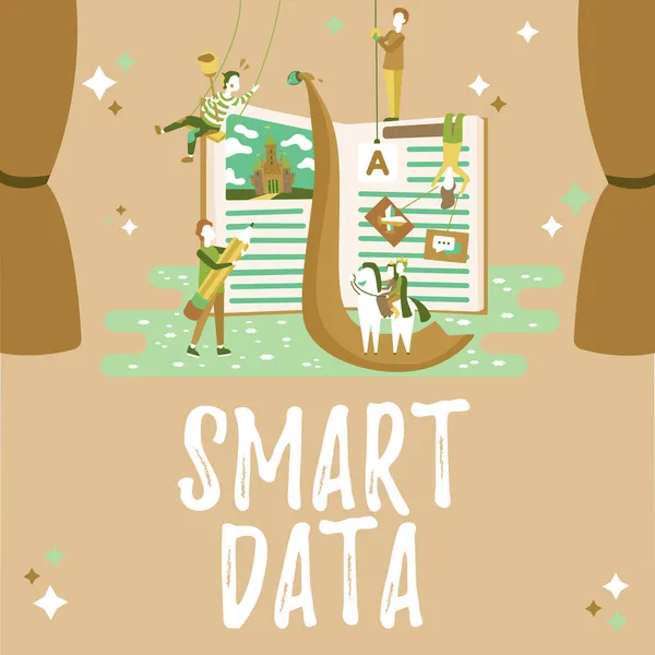 Conceptueel bijschrift Smart Data. Zakelijke aanpak digitale informatie die is geformatteerd voor verdere consolidatie Fixing Program Code, Bijwerken van Application Software, Vinden van Programmering Bug — Stockfoto