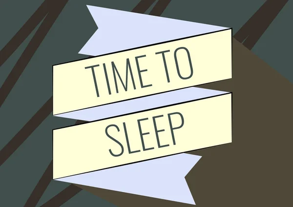 잠을 잘 시간을 보여 주는 문자. 상업계는 자연적으로 잠 자는 기간에 접근하거나 무활동 상태에 있게 된다.. — 스톡 사진