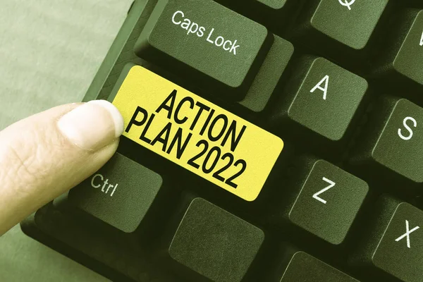 Text sign showing Action Plan 2022. Business idea proposed strategy or course of actions for current year Transcribing Internet Meeting Audio Record, New Transcription Methods