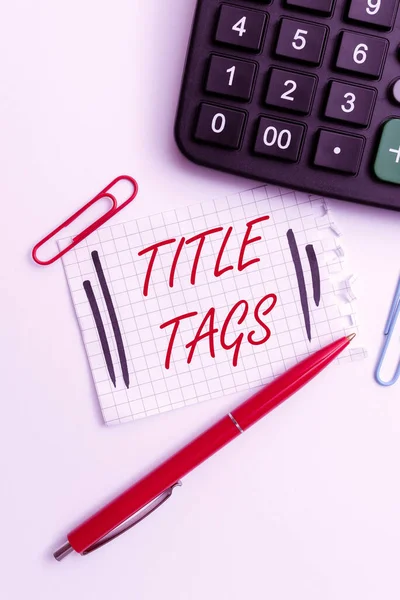 타이틀 태 그 (Title Tags) 는 다음을 가리킨다. HTML 요소에 대한 용어로는 Expenses Budgeting Ideas Math Solutions And Ideas — 스톡 사진