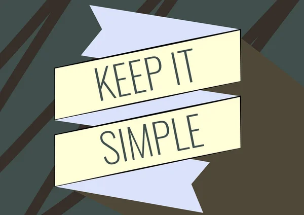 Tekst met inspiratie Keep It Simple. Conceptuele foto vragen iets gemakkelijk te begrijpen niet in te veel detail gevouwen papier sjerp tekenen In Zigzag patroon. — Stockfoto