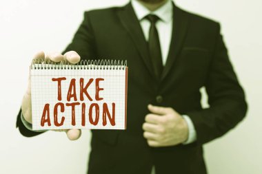 Harekete Geçildiğini gösteren metin işareti. Yeni Planlar ve Planlama Sürecini Gösterme Fikirleri ile ilgili sorunları çözmek için resmi veya uyumlu bir şey yapın