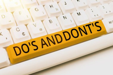 Do S and Don 't S kavramını gösteren işaret işareti Bazı etkinlikler veya eylemler hakkında kurallar veya gelenekler anlamına gelir Oyun Programı Kodları Yazma, Yeni Oynatılabilir Uygulama Programlama