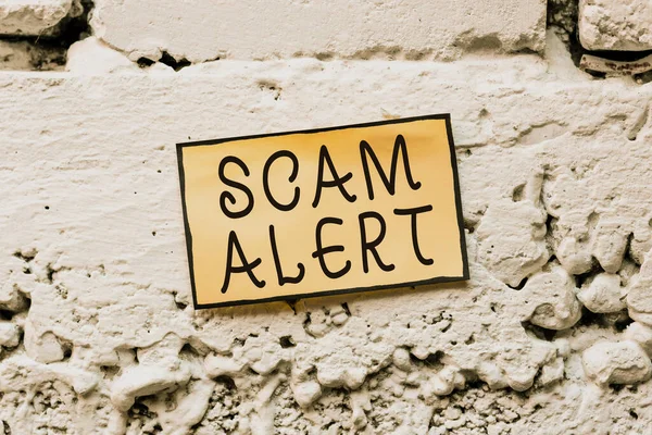 Conceptual display Scam Alert. Ideia de negócio fraudulentamente obter dinheiro da vítima, convencendo-o a pensar em novas ideias brilhantes Renovando Criatividade e Inspiração — Fotografia de Stock