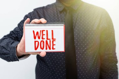 İlhamı gösteren bir mesaj. Aferin. İnternet Konsepti, yeni Planlar ve Planlama Sürecini Gösteren Fikirler sunma konusunda iyi bir yol yapmış olan kişi veya grubu övmek için kullanıldı