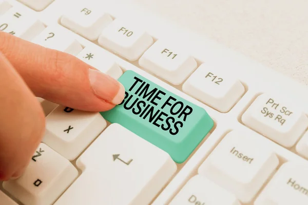 Inspiration showing sign Time For Business. Business concept fulfil transactions within period promised to client Abstract Online Registration Process, Typing Personal Informations — Stock Photo, Image