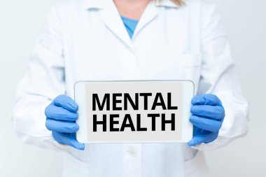 Akıl sağlığını gösteren bir ilham. Yeni Bilimsel Keşifler sunan Tıbbi Teknolojiyi sergileyerek psikolojik durumlarını dikkate alan iş konsepti insan koşulları