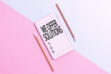 Çözümleri sunduğumuzu gösteren bir işaret. Sorunları çözmenin ya da zor durumlarla başa çıkmanın iş genel bakış yolu Teknolojik Farklılık ve Seçim İletişim Sorunları ve Çözümleri