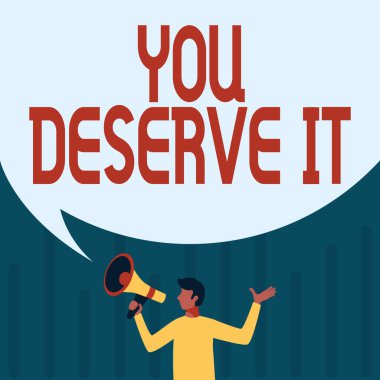 Metin başlığı bunu hak ettiğini gösteriyor. İşletme vitrininde olmalı çünkü nitelikleri ya da hareketleri Büyük Konuşma Baloncuğu Gösterme Mesajı ile Adam Tutucu Megafon çiziyor.