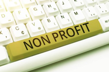 Kavramsal başlık Non Profit. Oyun Kodları Yazma, Yeni Çalınabilir Uygulama Programları Programlama, kar kuruluşu kurmak için yapılmayan ya da yürütülen iş konsepti