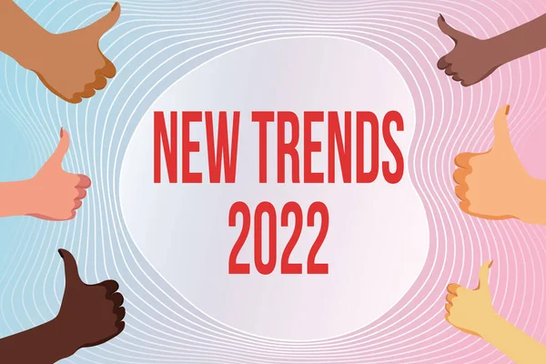 Fogalmi felirat Új trendek 2022. Word írt általános irányba, amelyben valami fejlődik Létrehozása és küldése E-mail üzenet Online, Adatfeldolgozás Jobs — Stock Fotó