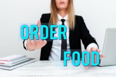 Sipariş Yemeği 'ni göster. Lokanta Asistanlığı Öğretim ve Eğitim Danışmanlığı 'ndan tercih edilen yemekleri talep etme ve yeni bir iş teklifinde bulunma süreci için kullanılacak sözcük