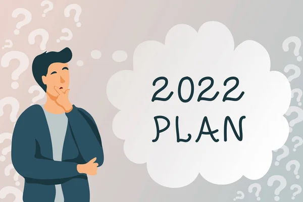 概念展示2022年计划。启动社交媒体账户注册、每日日志录入及打字的网络概念、挑战创意及新年激励目标 — 图库照片