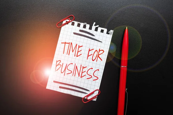 Inspiration showing sign Time For Business. Business concept fulfil transactions within period promised to client Thinking New Bright Ideas Renewing Creativity And Inspiration — Stock Photo, Image