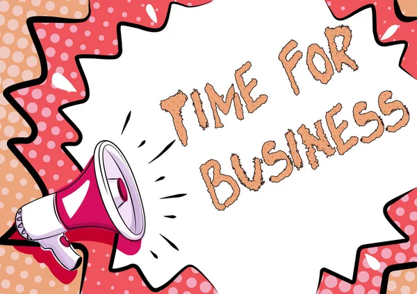 Вдохновение показывает знак "Время для бизнеса". Бизнес-подход выполняет сделки в течение срока, обещанного клиенту Красочный дизайн Отображение важного сообщения, Аннотация — стоковое фото