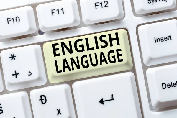 Konceptuell bildtext engelska Språk. Business overview third spoken native lang in world after Chinese and Spanish Retyping Gamla kalkylblad Data, Sammanfattning Skriva online Bokningslistor — Stockfoto