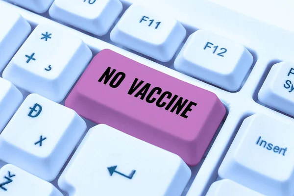 Tekst met inspiratie No Vaccine. Woord voor niet-geboden immuniteit tegen een of meerdere ziekten Abstract Typing Statistical Records, Creating New Internet Website — Stockfoto