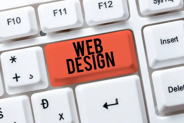 Tekenen met Web Design. Zakelijk idee Website ontwikkeling Ontwerpen en proces van het maken van websites Kort Veilig Internet Ervaring, Voorkomen van Digitale Virusverspreiding — Stockfoto