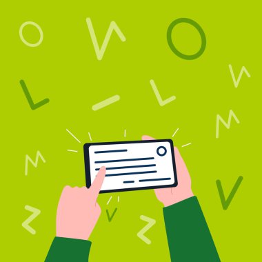 El ele tutuşmanın önemli bir kimlik kartının tasviri. Hafifçe işaret ediyor. Avuç İçi Çizim Defteri Hafifçe Dokunma Tüm Bilgiler.