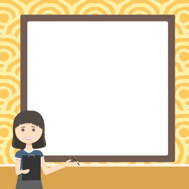 Bayan Çizim Bekleme Panosu Takıma Yeni Fikirler Sunar. Kadın Tasarım, öğrenciler için yeni teknolojileri göstermek için yönetim kurulunu kullanıyor.