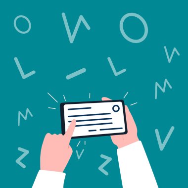 El ele tutuşmanın önemli bir kimlik kartının tasviri. Hafifçe işaret ediyor. Avuç İçi Çizim Defteri Hafifçe Dokunma Tüm Bilgiler.