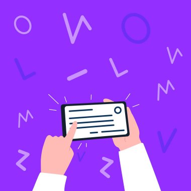 El ele tutuşmanın önemli bir kimlik kartının tasviri. Hafifçe işaret ediyor. Avuç İçi Çizim Defteri Hafifçe Dokunma Tüm Bilgiler.