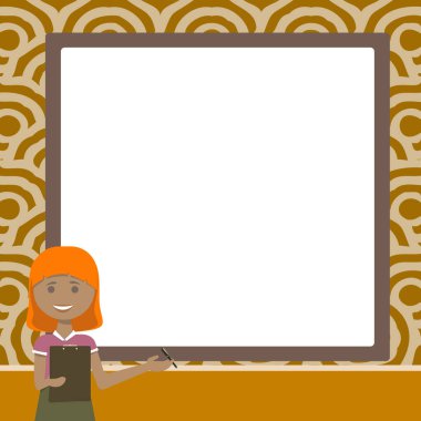 Bayan Çizim Bekleme Panosu Takıma Yeni Fikirler Sunar. Kadın Tasarım, öğrenciler için yeni teknolojileri göstermek için yönetim kurulunu kullanıyor.