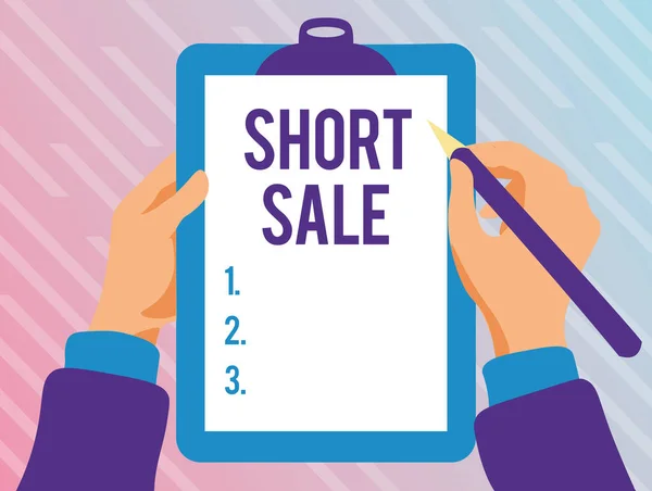 Schriftzug Short Sale. Business Showcase Home, das zu einem Preis angeboten wird, der geringer ist als der geschuldete Betrag, um Tastatur zu tippen, digitale Dokumente zu erstellen und zu verarbeiten — Stockfoto