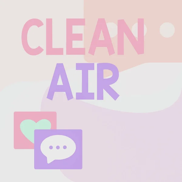 Konzeptionelle Darstellung Saubere Luft. Geschäftsansatz Luft, die keine schädlichen Mengen an Schmutz und Chemikalien enthält Message S Zeichnung mit Sprechblasen mit Herzsymbolen. — Stockfoto