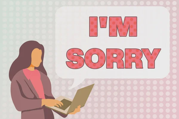 Κείμενο λεζάντας παρουσιάζει I M Συγνώμη. Επιχειρηματική βιτρίνα Για να ζητήσετε συγχώρεση σε κάποιον που εκ προθέσεως βλάπτουν Μελέτη Γλώσσες Προγραμματισμού, Κωδικοποίηση και Ανάπτυξη Νέου Video Game — Φωτογραφία Αρχείου